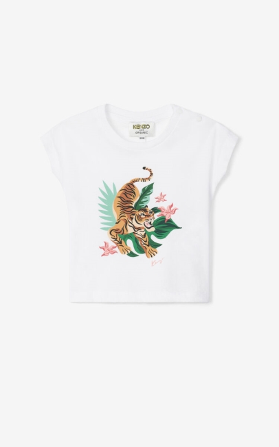 Kenzo Kids Jumping Tiger' T-shirt Off White